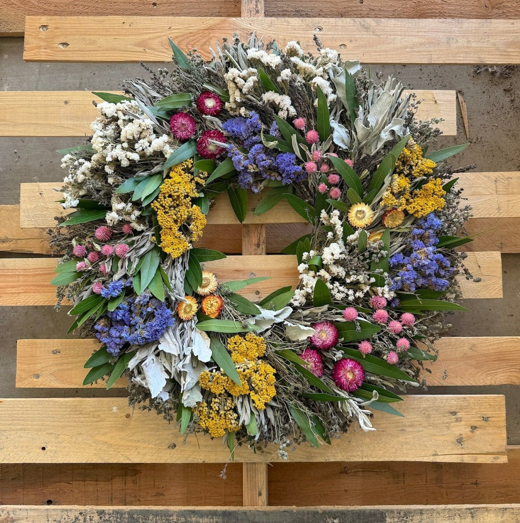 Burst of Flowers Handmade Natural Wreath by Creekside Farms