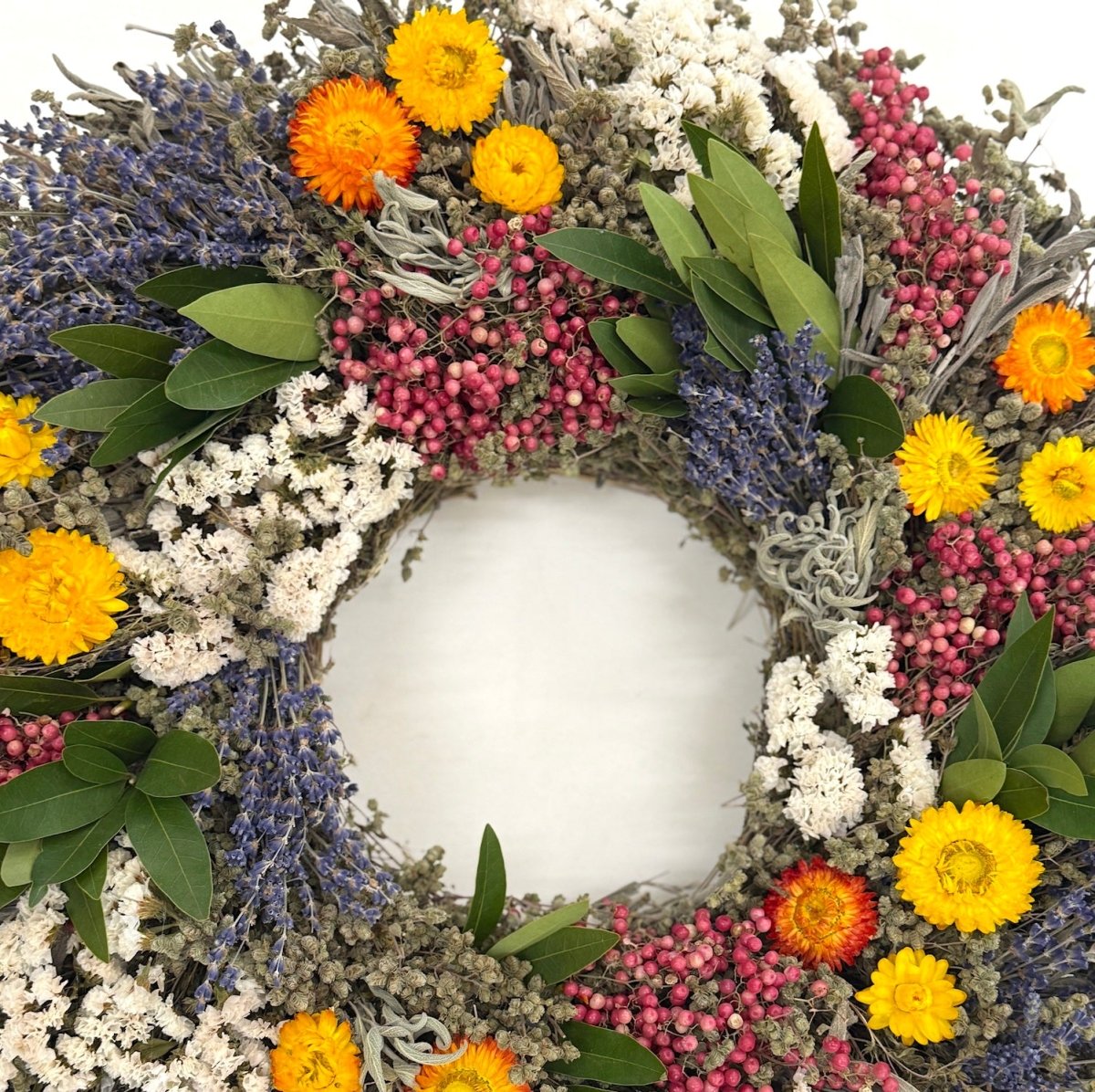 Carols Commemorative Herb Lavender Wreath Handmade by Creekside Farms