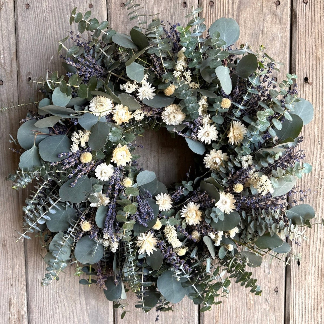 Eucalyptus and Lavender Floral Wreath - Creekside Farms A beautiful combination of fragrant and fresh eucalyptus and lavender wreath 18" & 20"