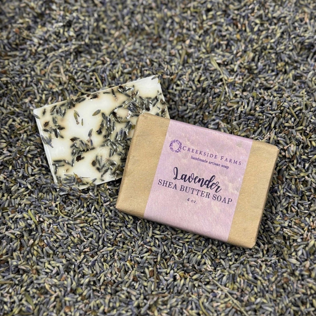 Lavender Shea Butter Soap Set - Creekside Farms Lavender Soap handcrafted with our own lavender bud and essential oil Set of 2, 4oz bars