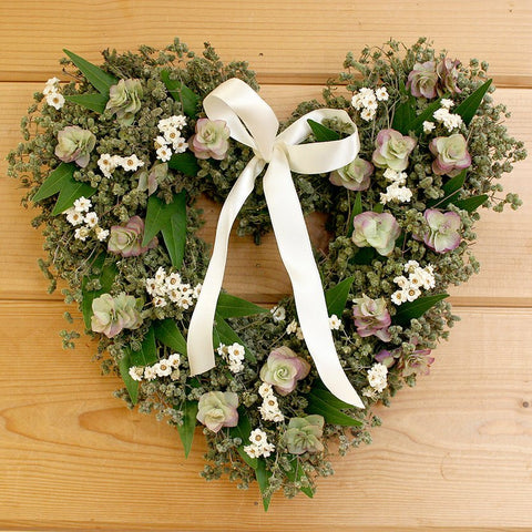 Forever Heart Wreath - Creekside Farms A beautiful combination of herbs and dried flowers heart 16"