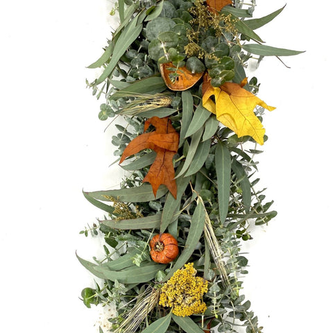 Fresh and Fragrant Garland 6' - Creekside Farms Handmade with fresh eucalyptus, cherry peppers, quince slices and wheat garland 6'