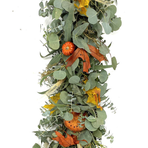 Fresh and Fragrant Garland 6' - Creekside Farms Handmade with fresh eucalyptus, cherry peppers, quince slices and wheat garland 6'