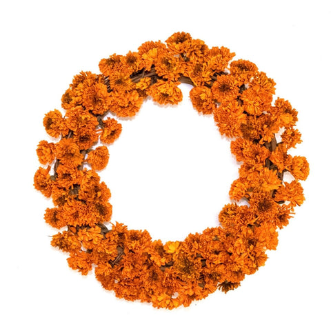 Happy Fall Wreath - Creekside Farms Marigolds galore wreath on a sturdy twig base 22"
