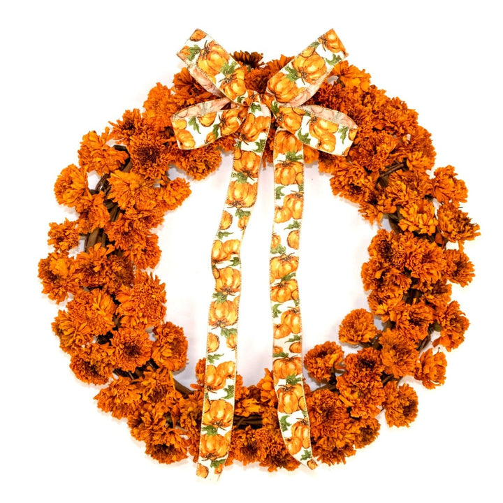 Happy Fall Wreath - Creekside Farms Marigolds galore wreath on a sturdy twig base 22"