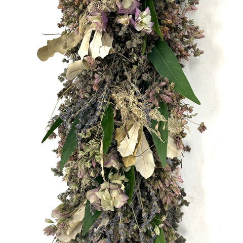 Lacy Oregano Garland - Creekside Farms Beautiful mix of dried herbs and flowers including lavender and oregano blooms garland 6'