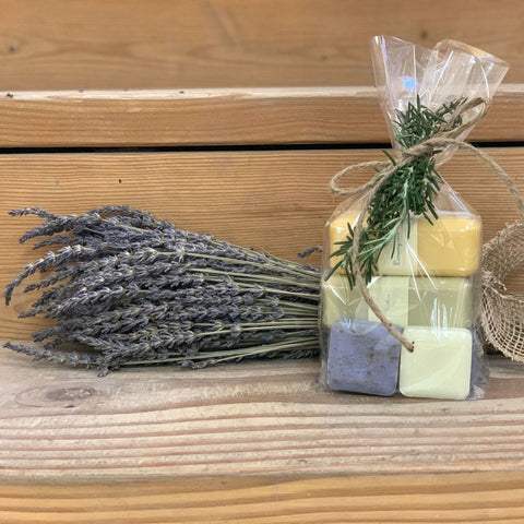 Soap Galore Gift Set - Creekside Farms Fragrant mix of shea butter soaps 7 count and a dry lavender bunch Gift Set