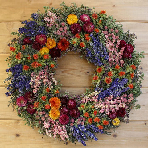 Summer's Harvest Wreath - Creekside Farms A splendid combination of herbs and bright flowers make this cheerful wreath 18" & 22"